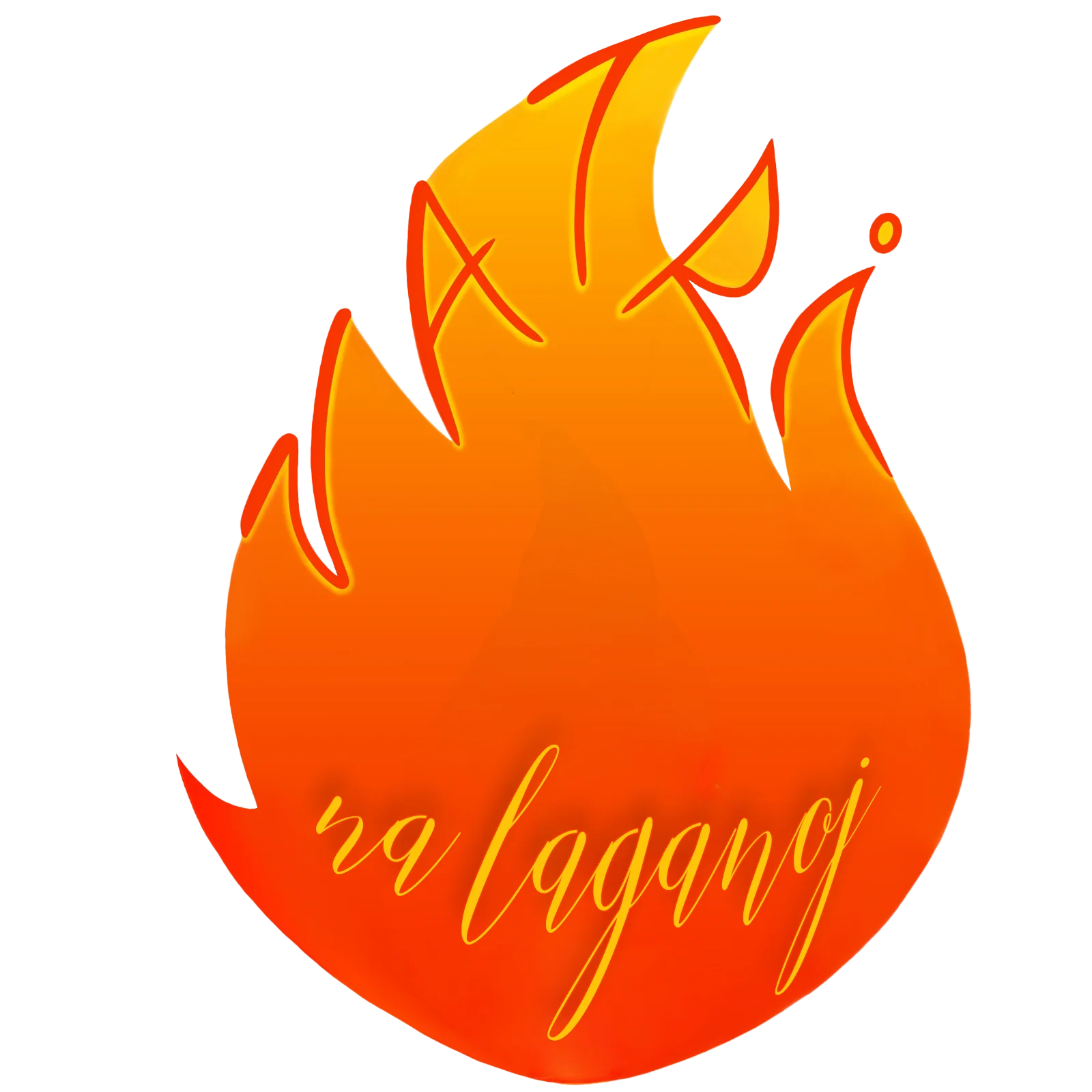 Logo brenda Na laganoj vatri sa ilustracijom vatre