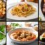 Kolaž sa šest fotografija brzih recepata: brzi gulaš s tjesteninom, pasta karbonara, pileća krilca s medom, teleće džigerice, pileći paprikaš i zapečene tikvice.