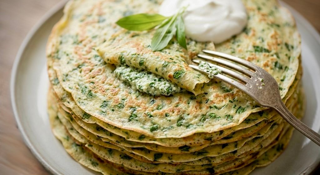 palacinke-sa-srijemusem Slane palačinke sa sjeckanim srijemušem punjene namazom od mladog sira.